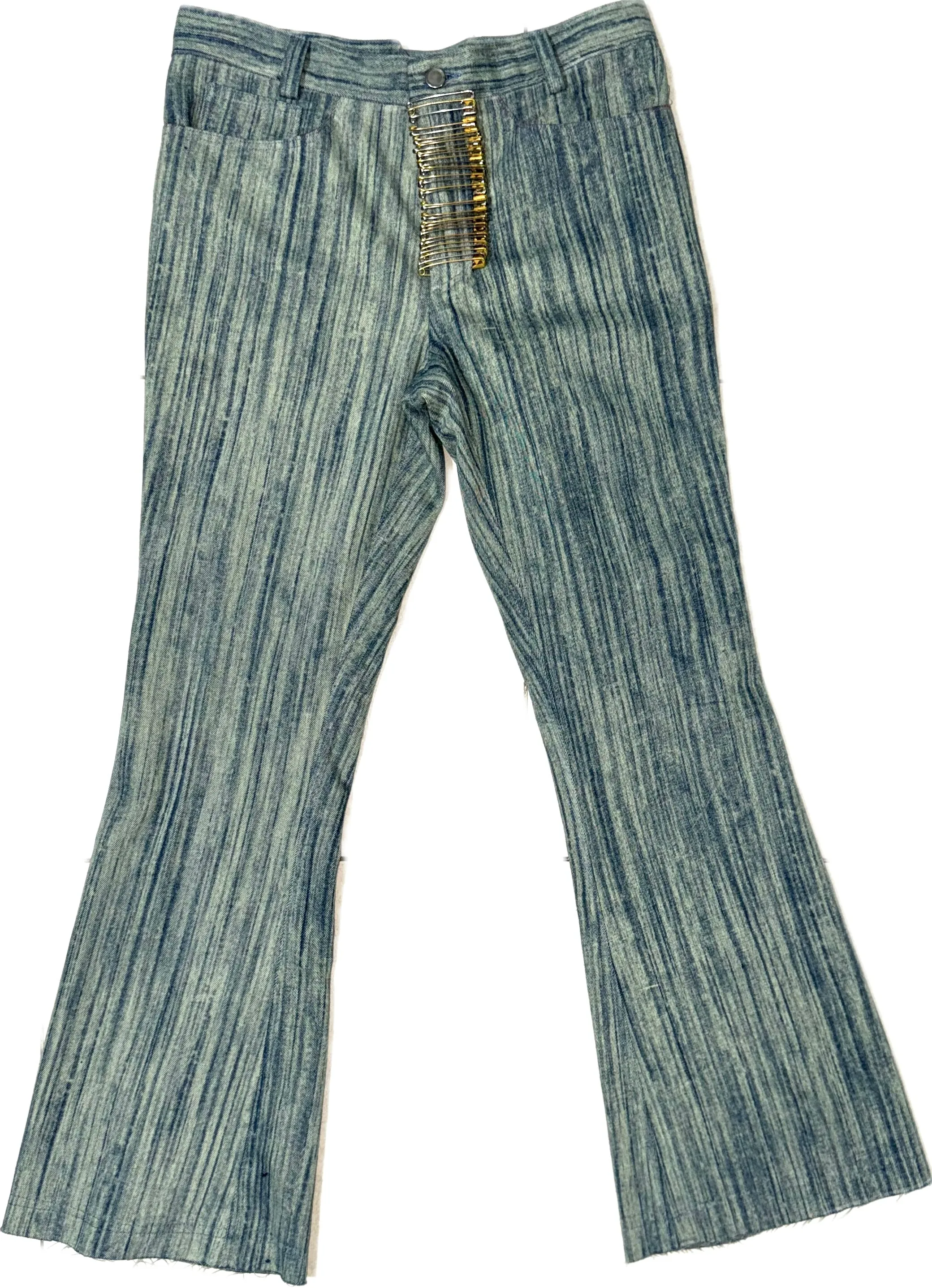 “ AZUL WOODGRAIN “ FLARE DENIMS
