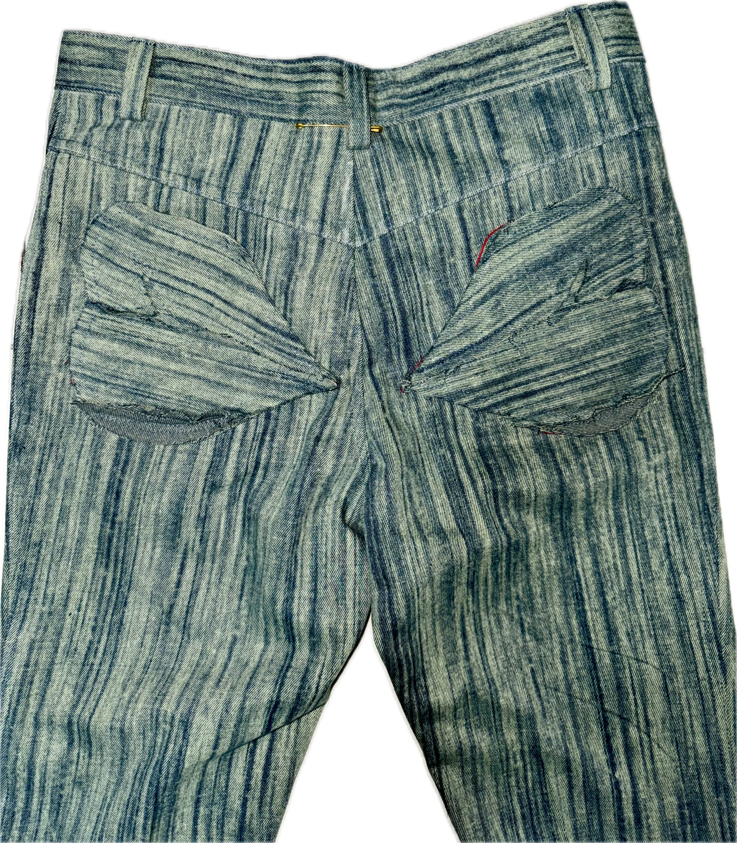 “ AZUL WOODGRAIN “ FLARE DENIMS