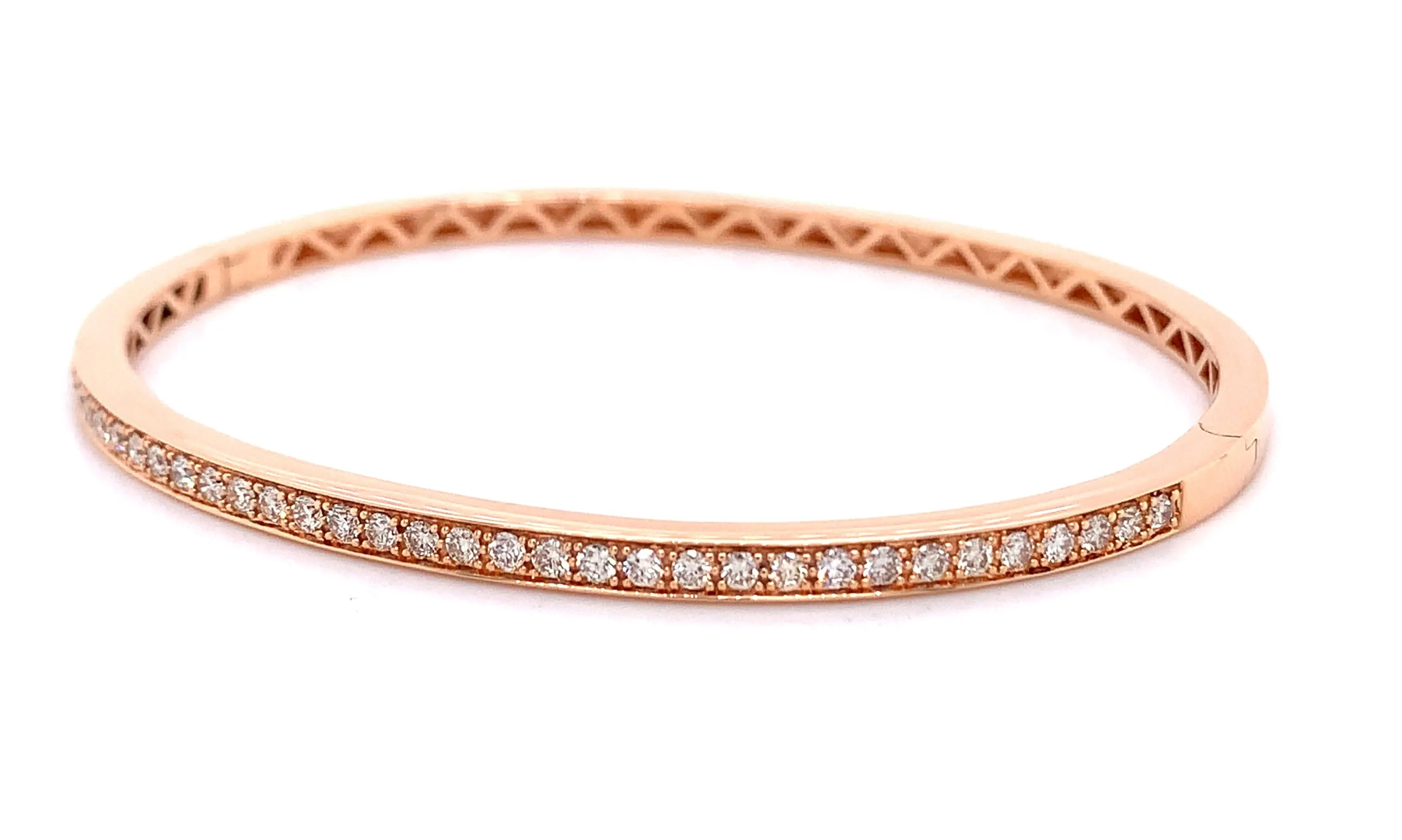 0.85ct t.w. Diamond Rose Gold Bangle Bracelet