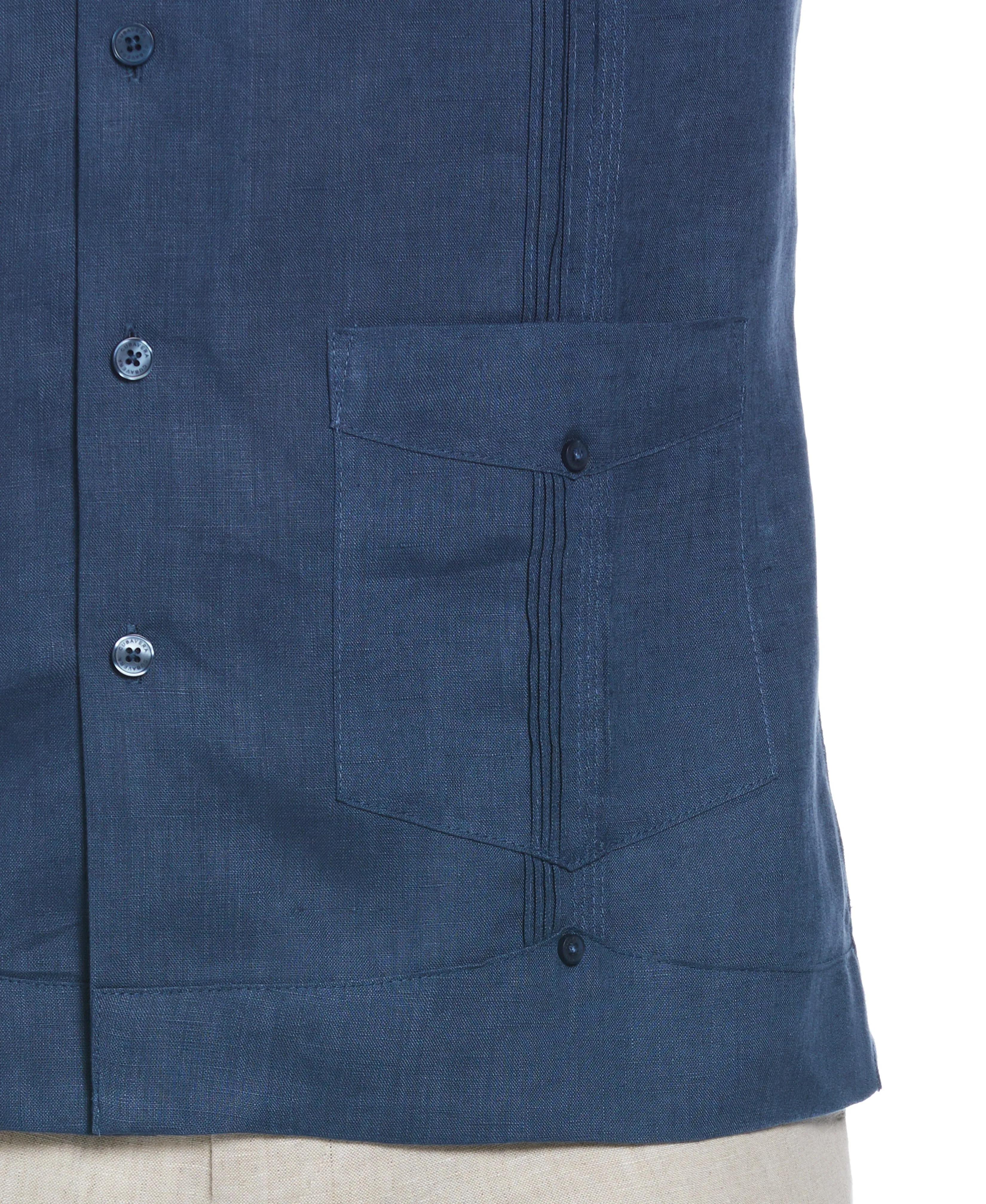 100% Linen Classic Guayabera Shirt - Short Sleeve