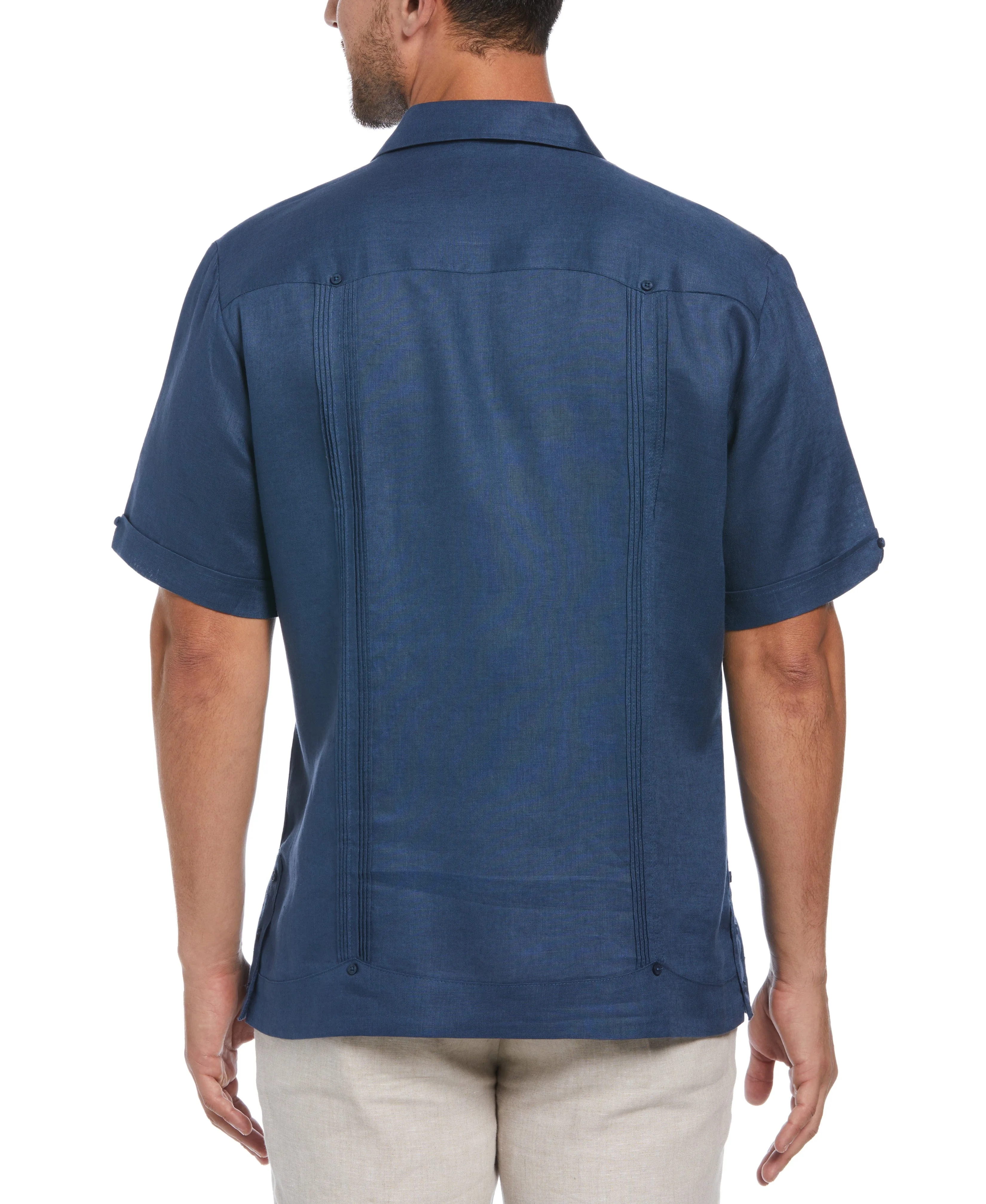 100% Linen Classic Guayabera Shirt - Short Sleeve