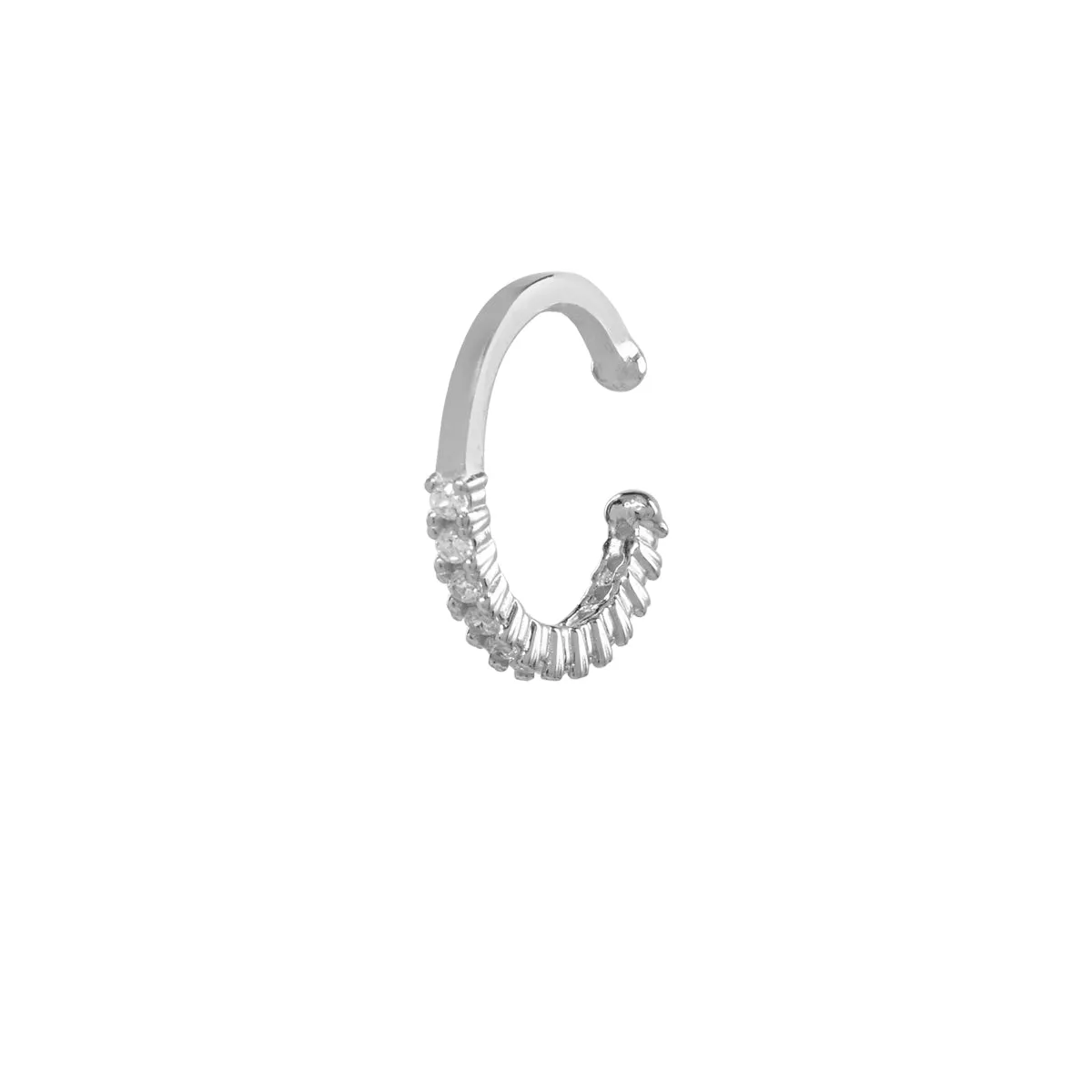 10k Solid Gold CZ Prong Middle Ear Cuff