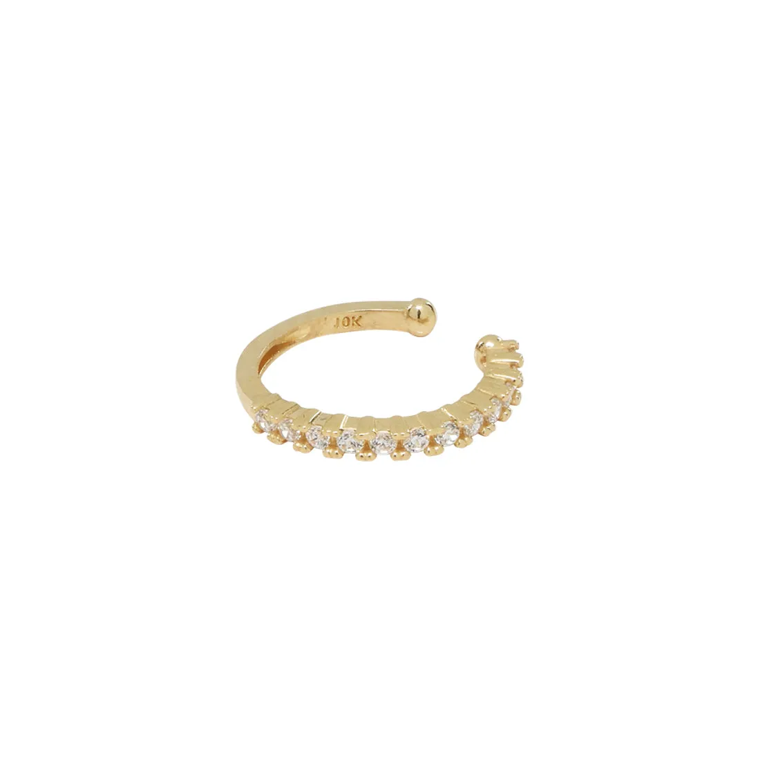 10k Solid Gold CZ Prong Middle Ear Cuff