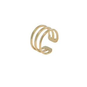 10k Solid Gold Triple Line Middle Ear Cuff