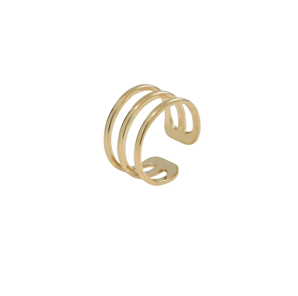 10k Solid Gold Triple Line Middle Ear Cuff