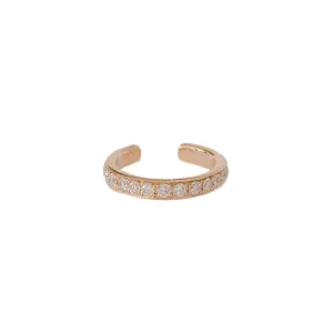 14K Gold Full Pavé Diamond Round Hoop Ear Cuff