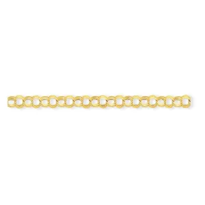 14k Gold Lite Triple Link Charm Bracelet