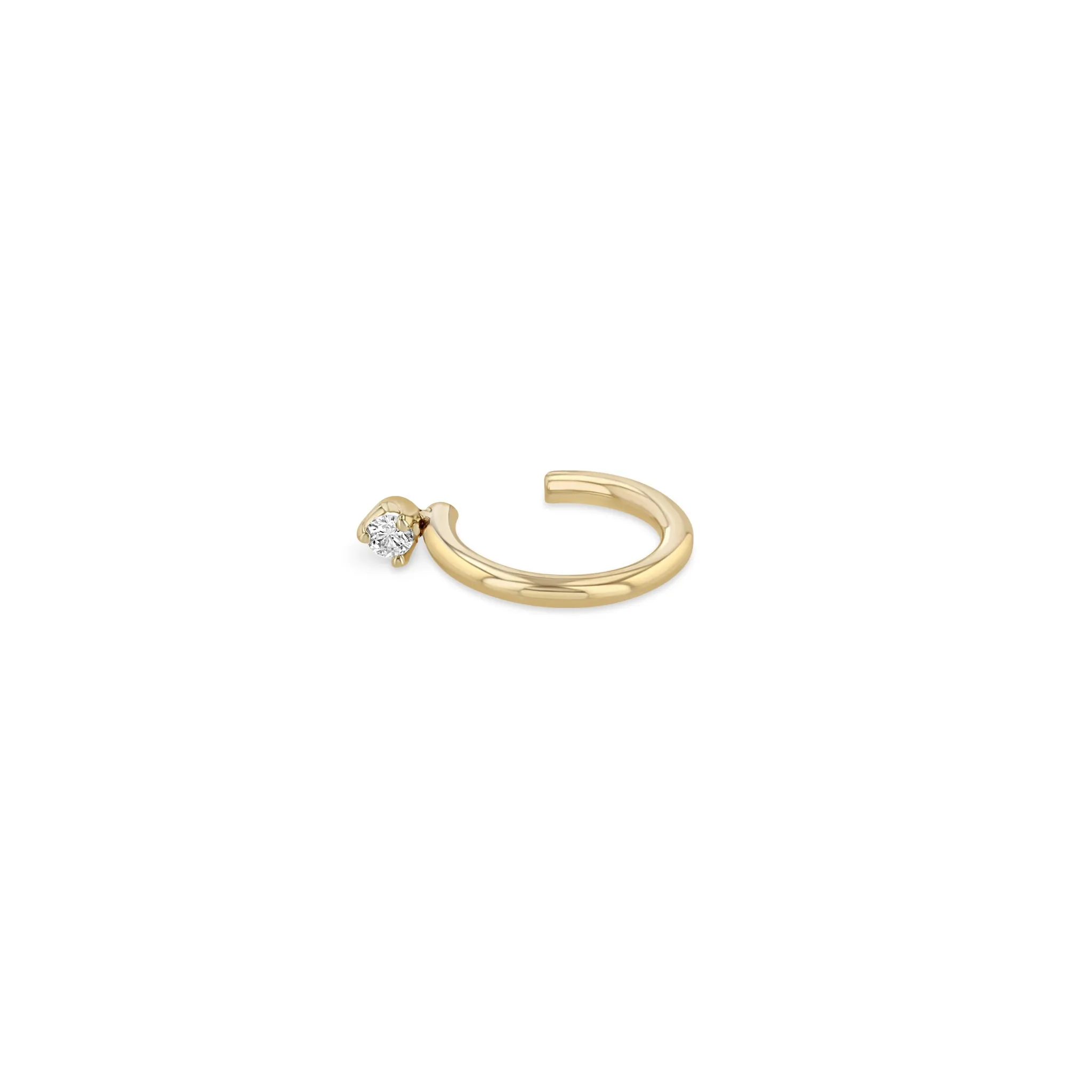 14k Prong Diamond Thick Ear Cuff