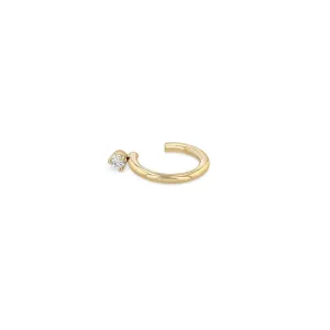 14k Prong Diamond Thick Ear Cuff