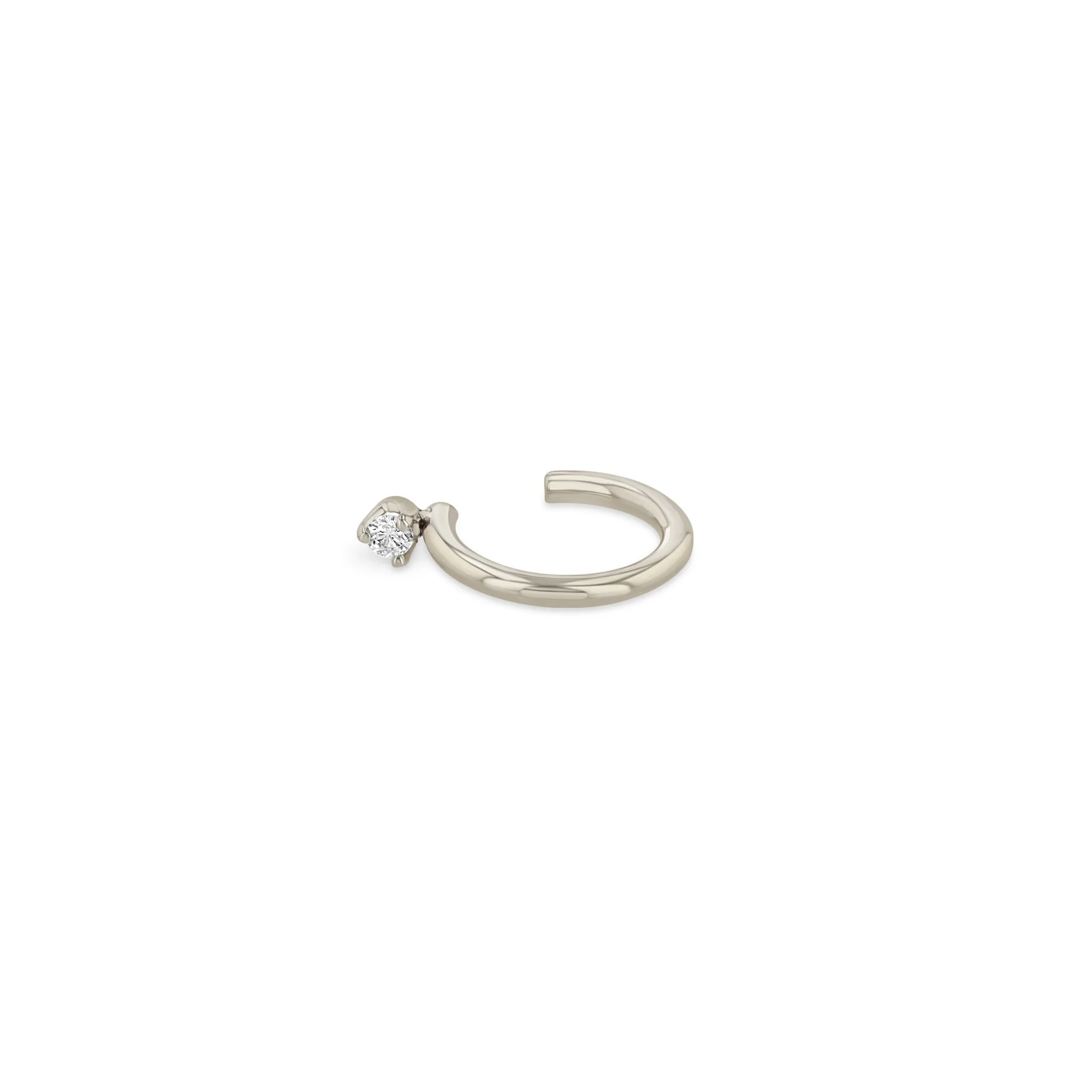 14k Prong Diamond Thick Ear Cuff