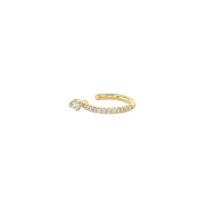 14k Prong Diamond Thick Pavé Diamond Ear Cuff