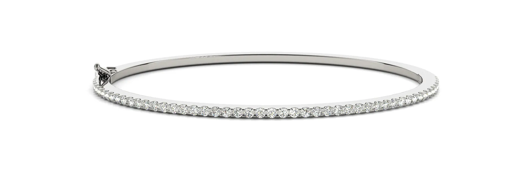 14k Razor Thin Diamond Bangle