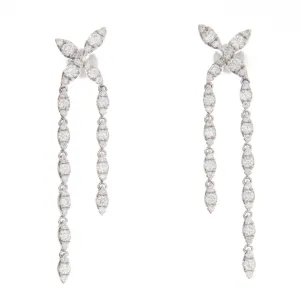 14k White Gold Diamond Drop Earrings