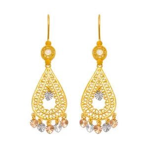 14K Yellow Gold Chandelier Earrings