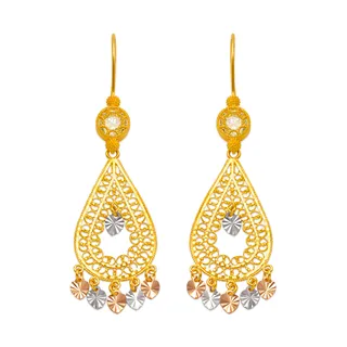14K Yellow Gold Chandelier Earrings