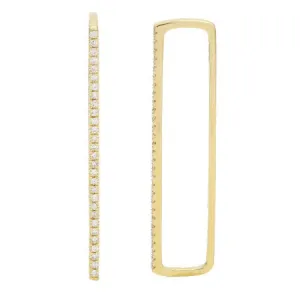 14K Yellow Gold Diamond Ear Bar (Single)