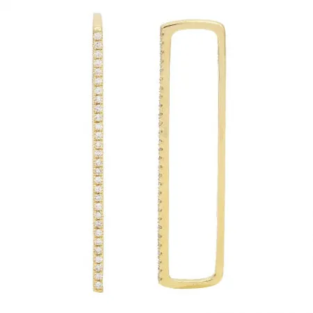 14K Yellow Gold Diamond Ear Bar (Single)