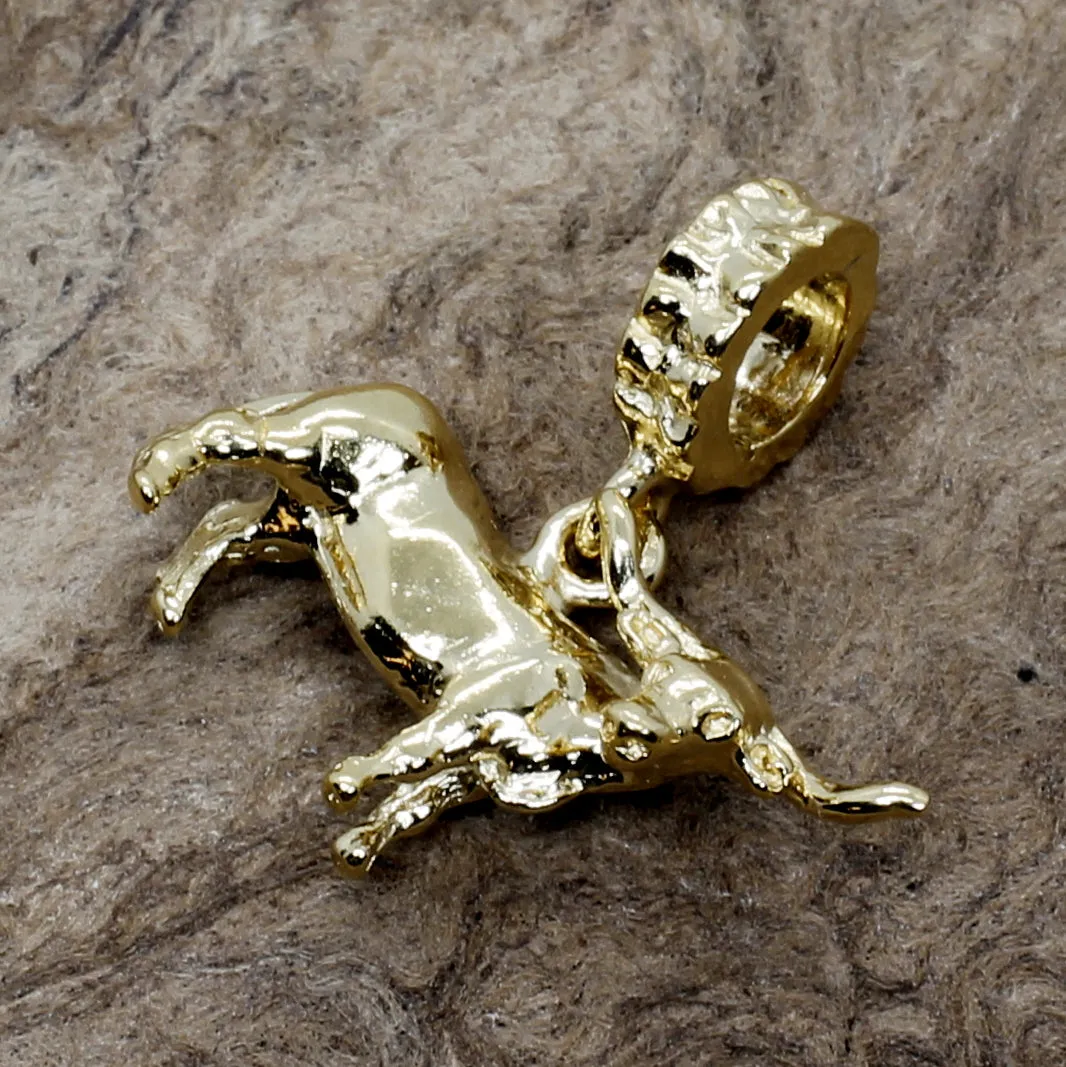 14kt Yellow Gold Vermeil Texas Longhorn Steer Modular Charm