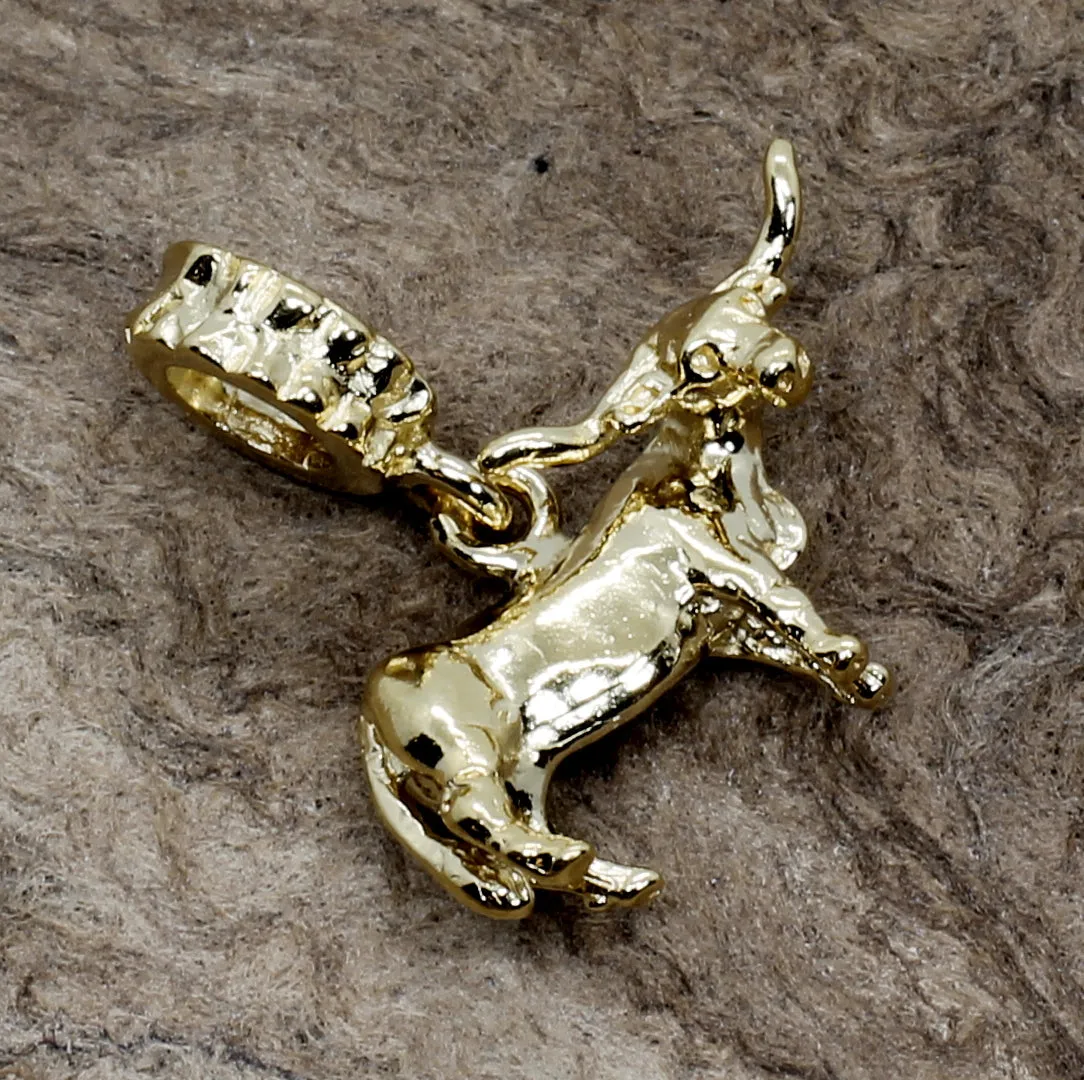 14kt Yellow Gold Vermeil Texas Longhorn Steer Modular Charm