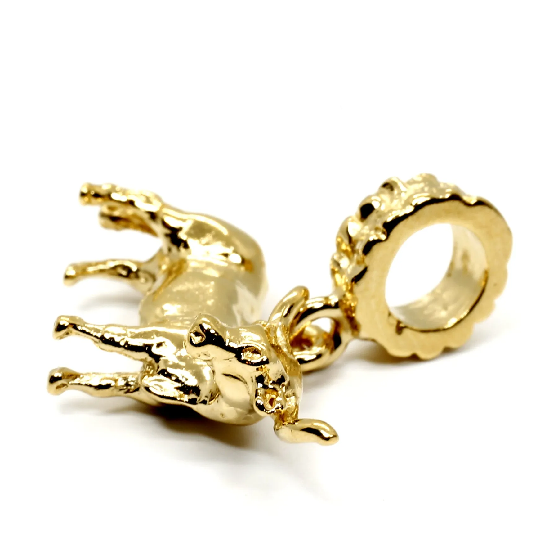 14kt Yellow Gold Vermeil Texas Longhorn Steer Modular Charm