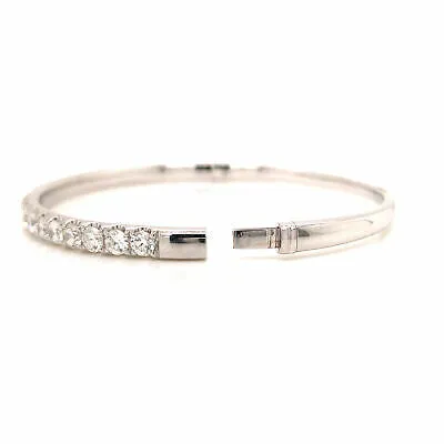 18K 3.0 Carat Diamond Bangle White Gold