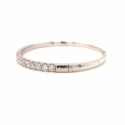 18K 3.0 Carat Diamond Bangle White Gold