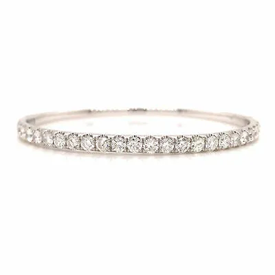 18K 3.0 Carat Diamond Bangle White Gold