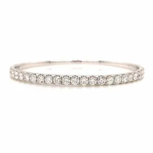 18K 3.0 Carat Diamond Bangle White Gold