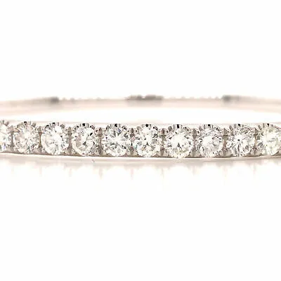 18K 3.0 Carat Diamond Bangle White Gold