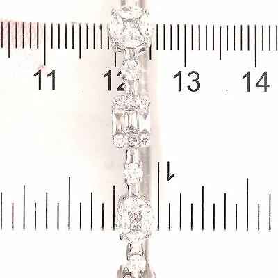 18K Diamond Cluster Bangle Bracelet White Gold