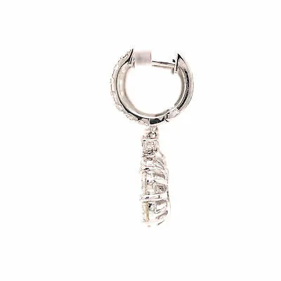 18K Diamond Cluster Hanging Earring White Gold