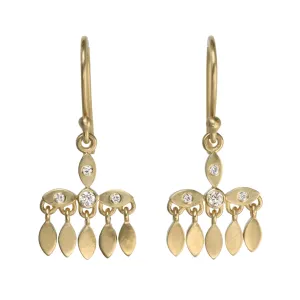 18K Gold Marquise "Mini Chandelier" Earrings with Diamond Details
