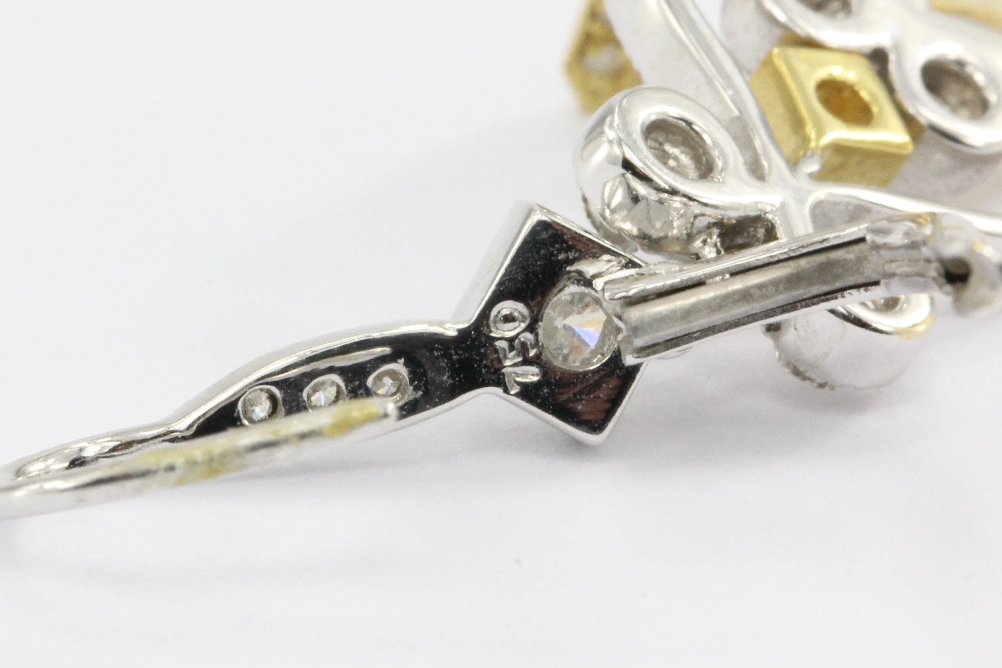 18K White & Yellow Gold Diamond Chandelier Earrings