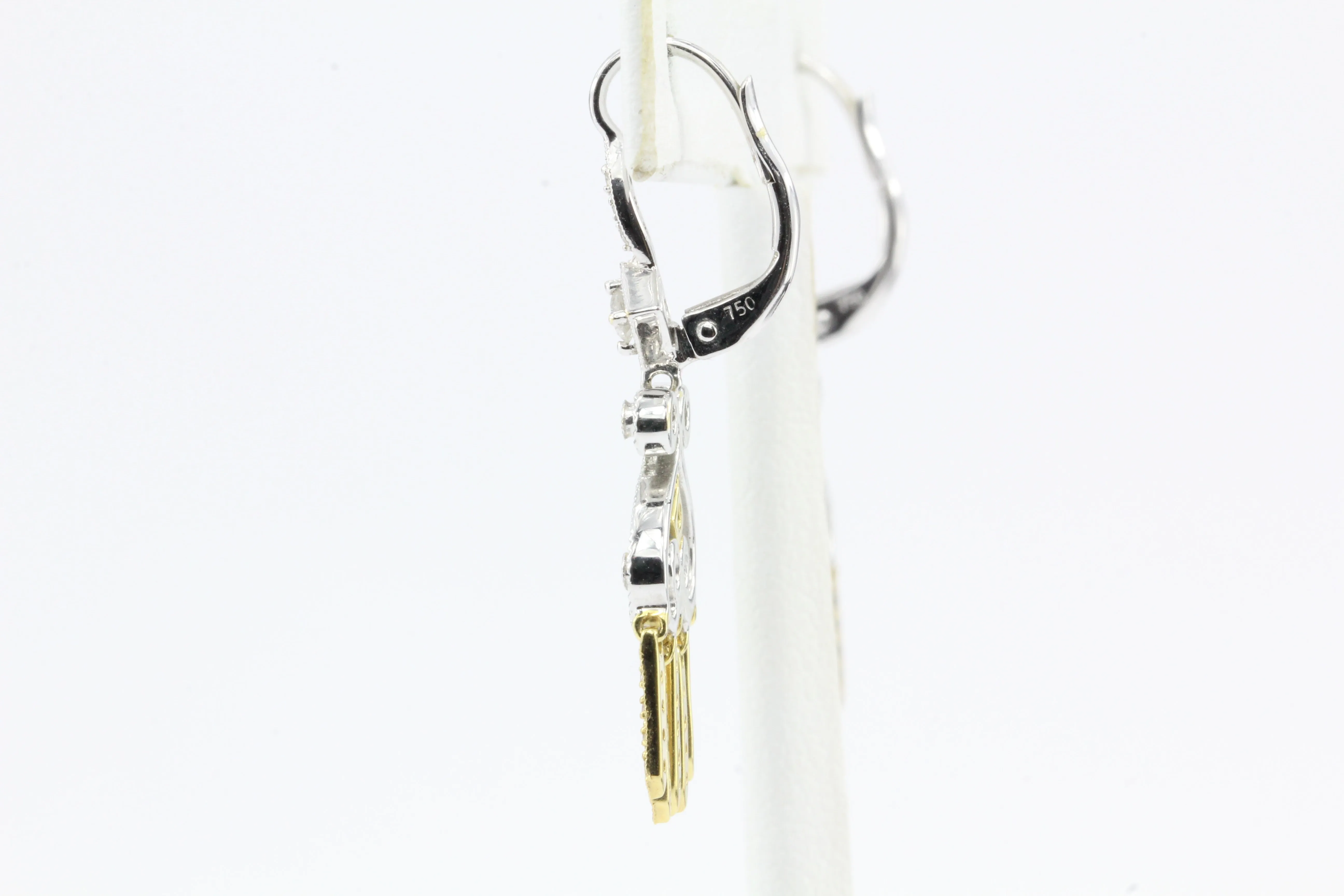 18K White & Yellow Gold Diamond Chandelier Earrings