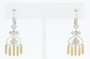 18K White & Yellow Gold Diamond Chandelier Earrings