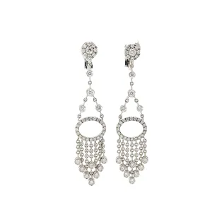 18k White Gold 2.00ct F VS2 Round Diamond Chandelier Earrings