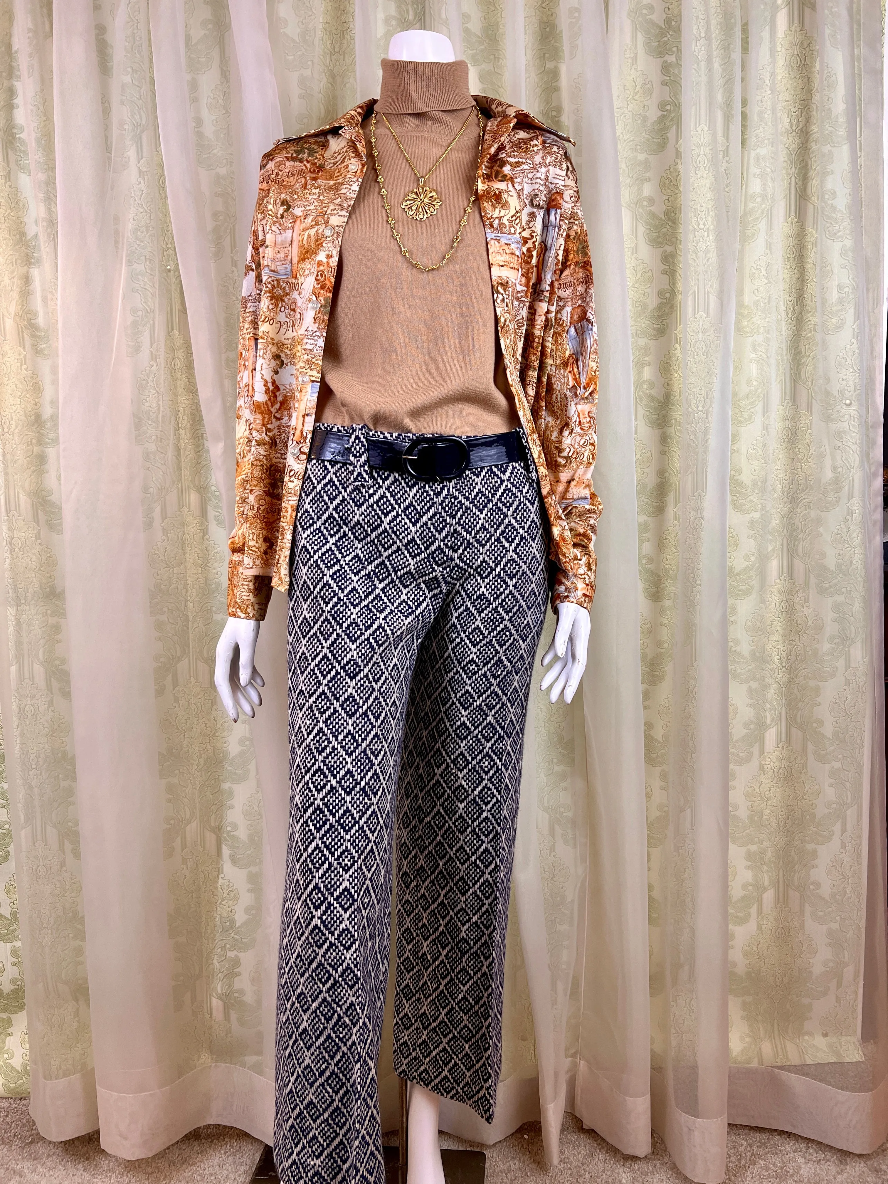 1960's Diamond Weave Hip Huggers