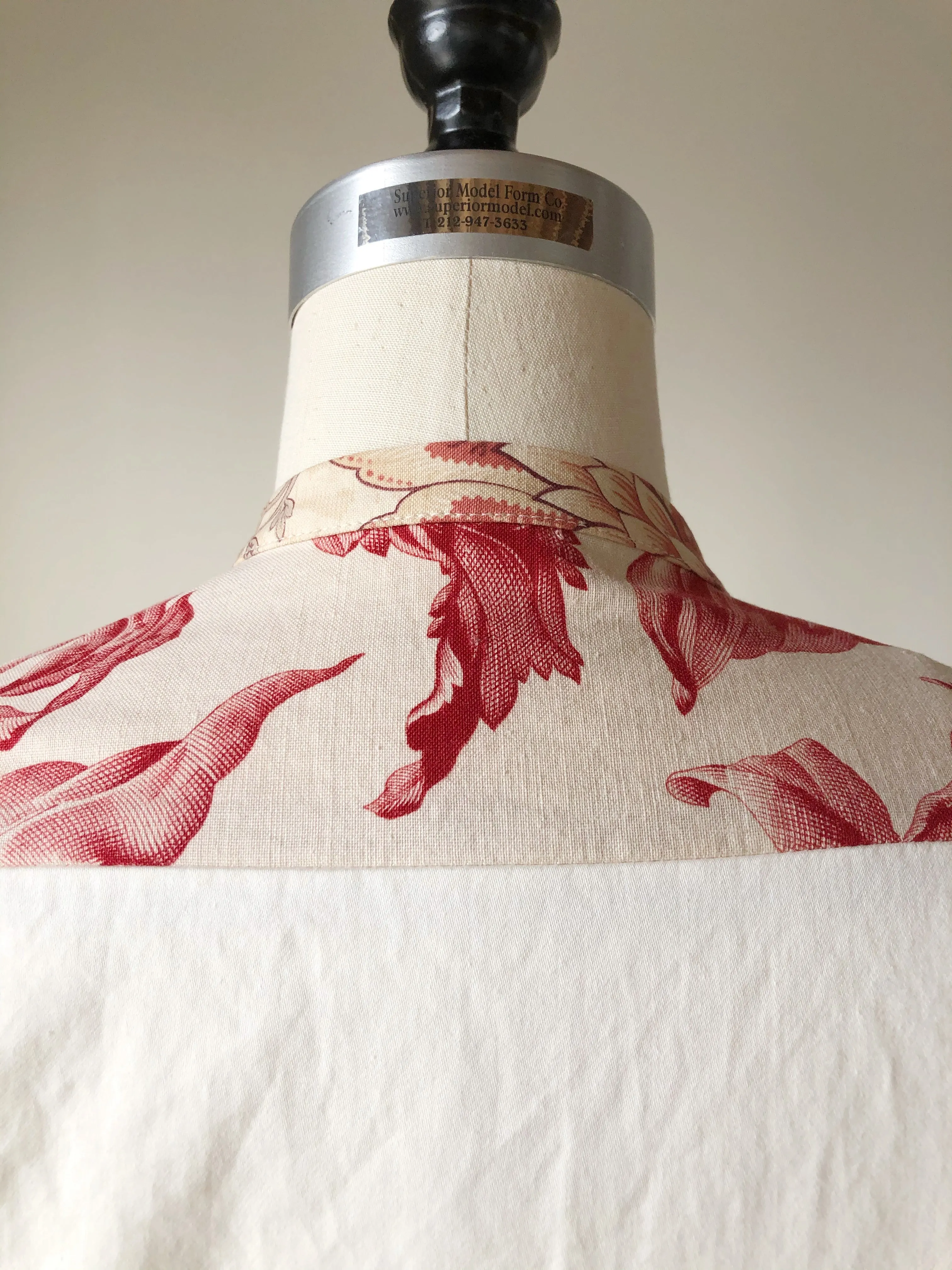 19th century antique toile and cotton shirt dress size 0