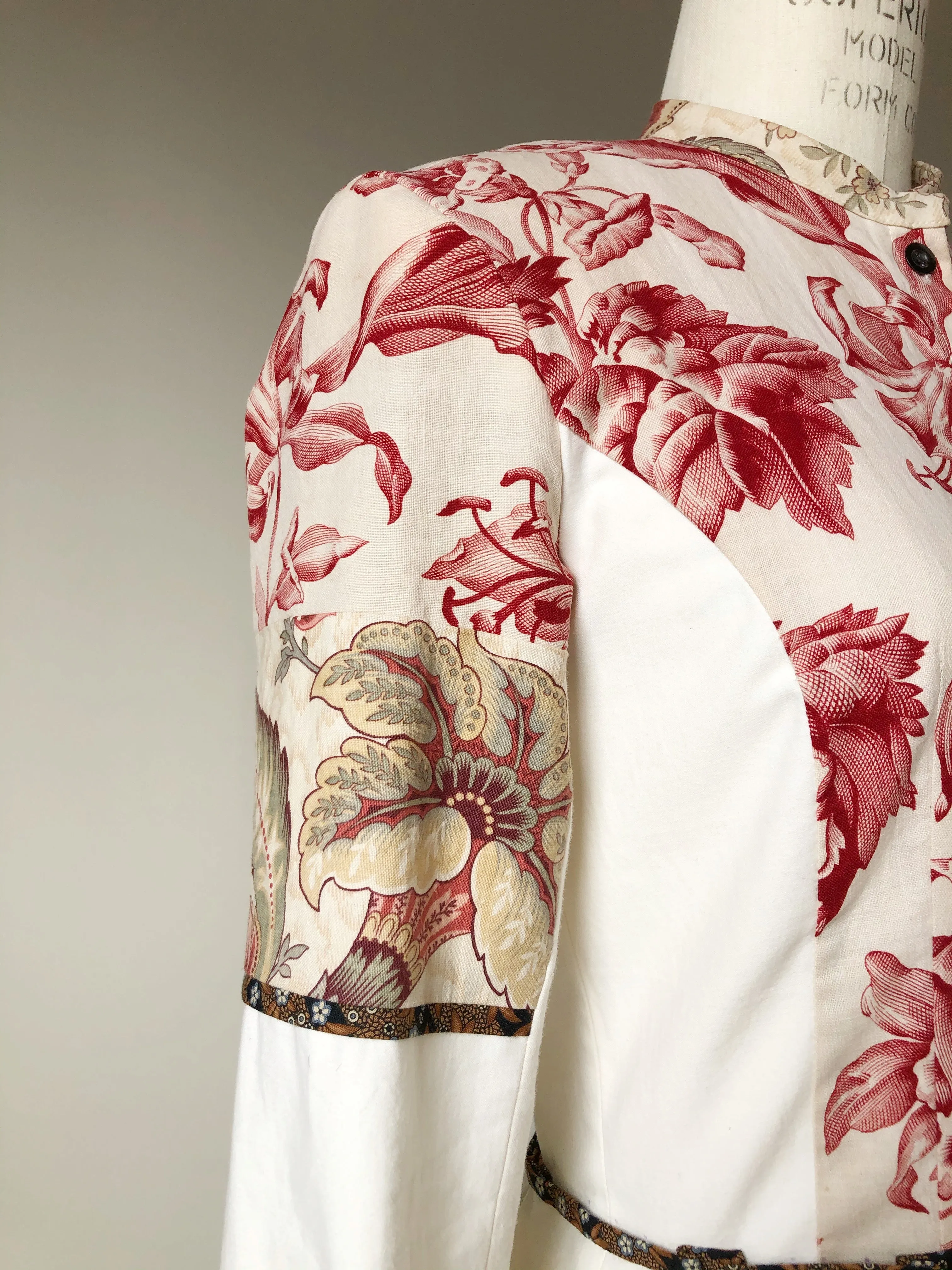 19th century antique toile and cotton shirt dress size 0