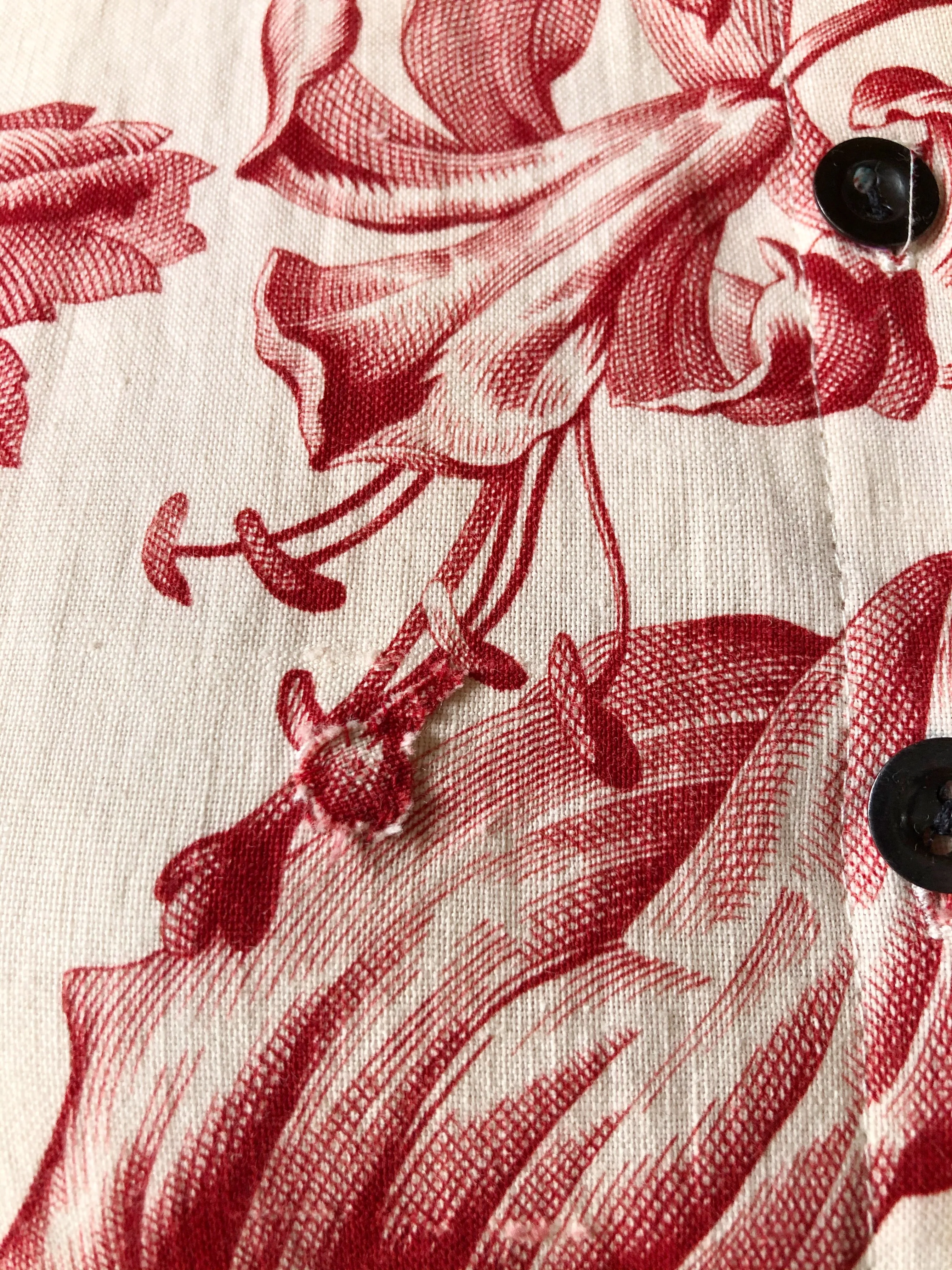 19th century antique toile and cotton shirt dress size 0