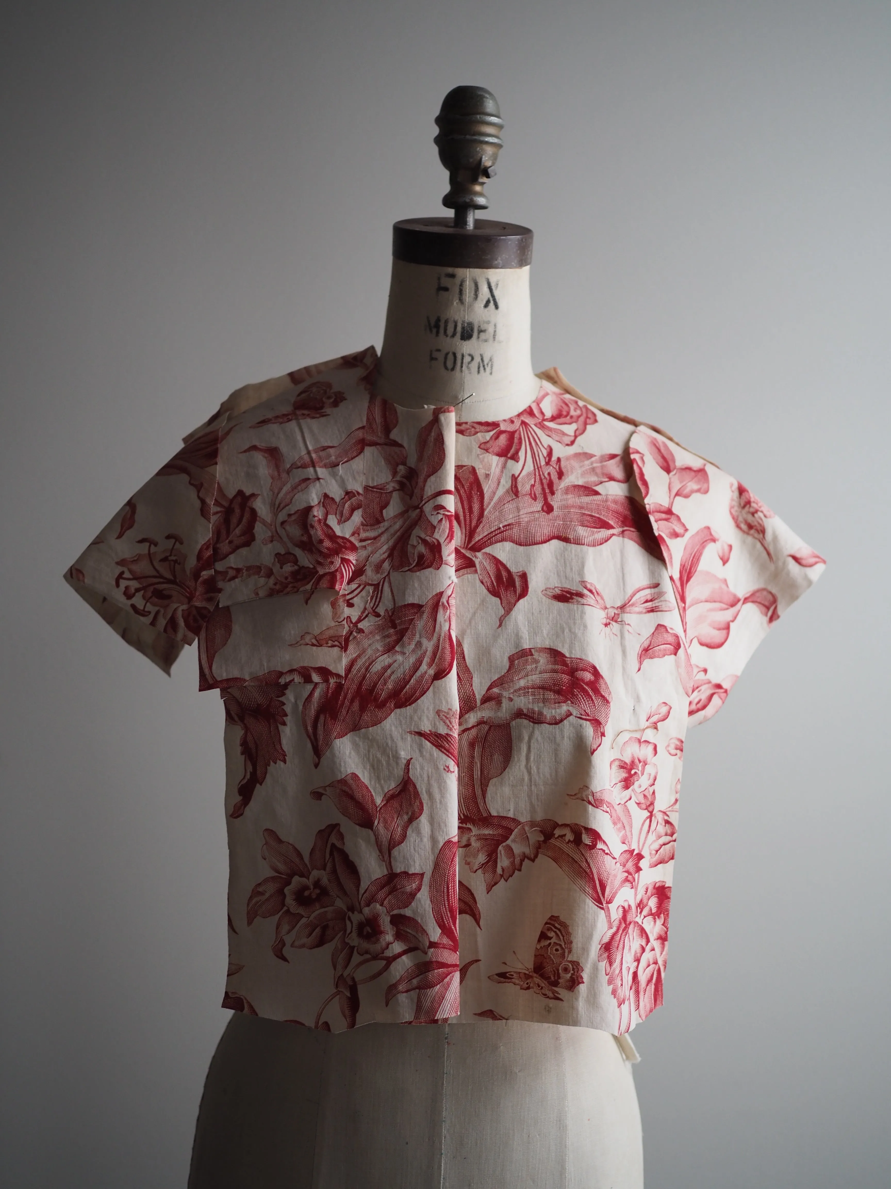 19th century antique toile and cotton shirt dress size 0