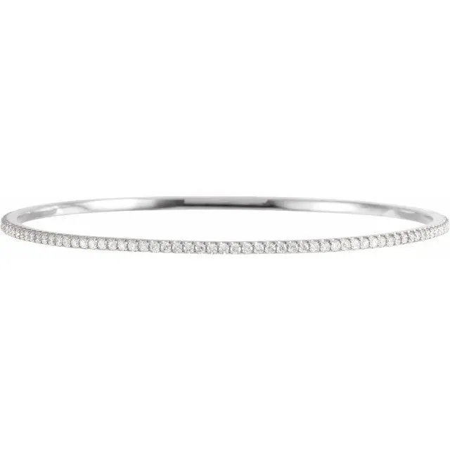 2 CTW Diamond Stackable 8" 14K Bangle