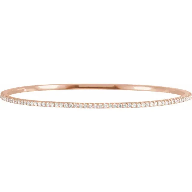 2 CTW Diamond Stackable 8" 14K Bangle