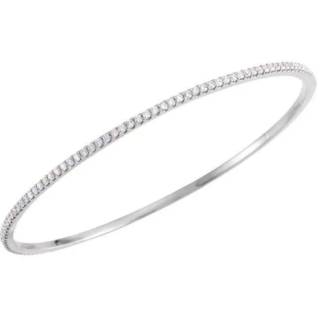 2 CTW Diamond Stackable 8" 14K Bangle