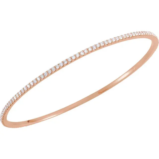 2 CTW Diamond Stackable 8" 14K Bangle