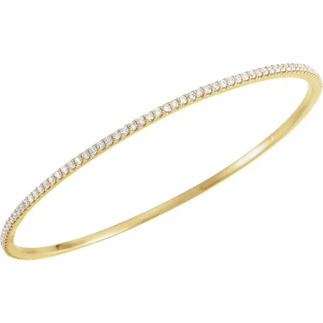 2 CTW Diamond Stackable 8" 14K Bangle