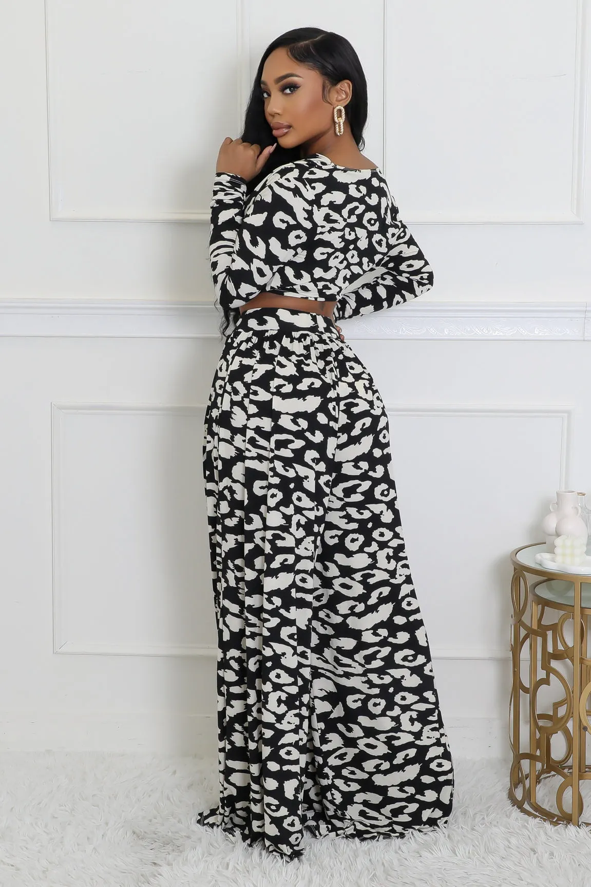 28185P-Cowl Neck Top & Wide Leg Pants (4PCS)