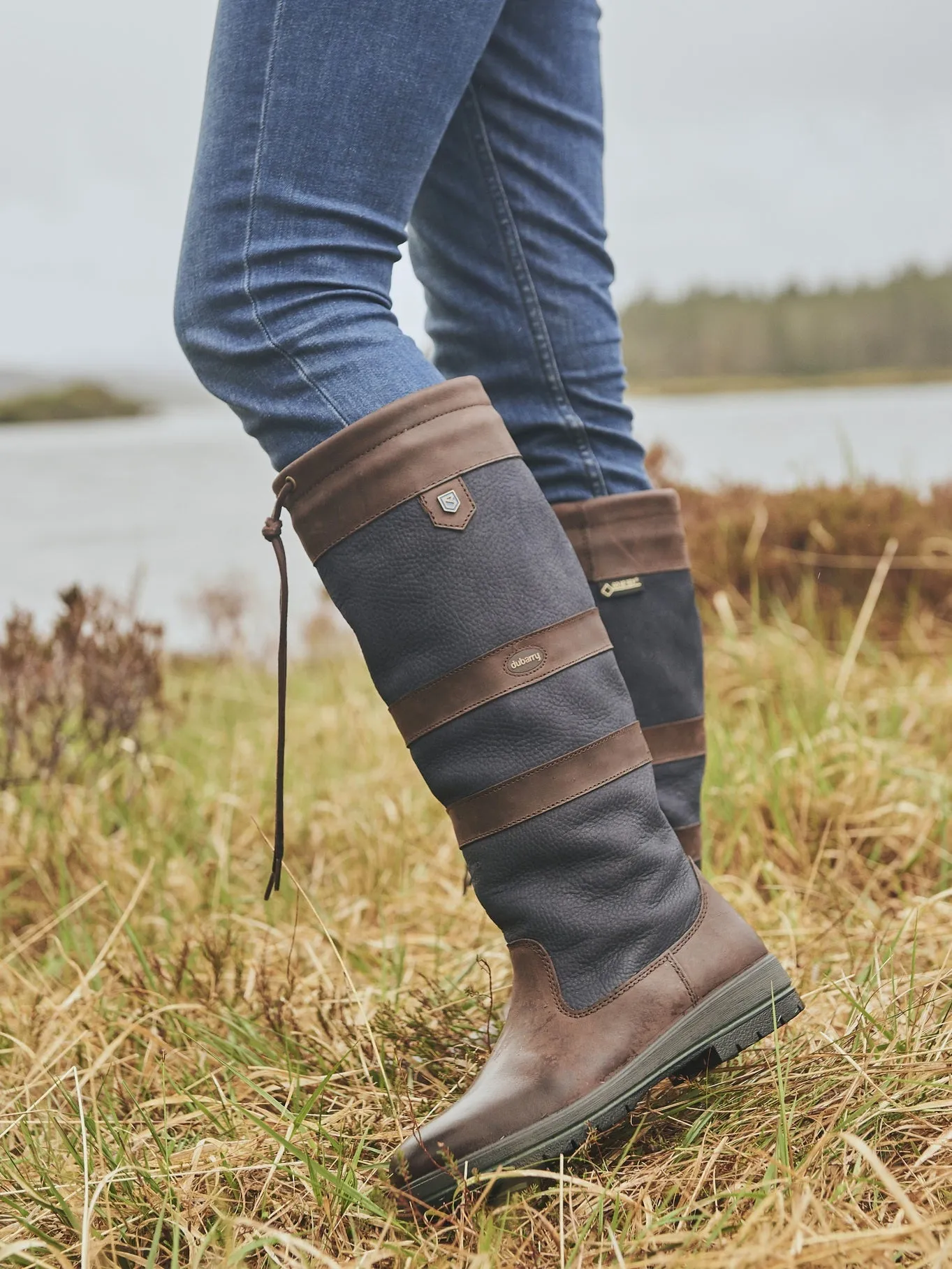 40% OFF DUBARRY Galway ExtraFit™ Country Boots - Navy & Brown - Size: UK 6.5 (EU 40)
