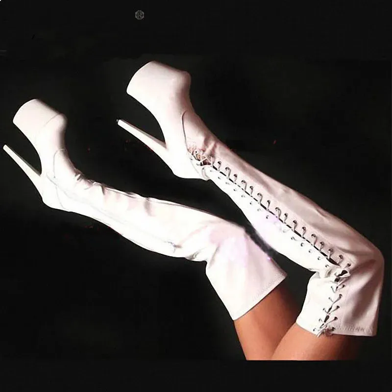 8 inches Stripper Exotic Sexy Fetish Over The Knee Thigh High Boots