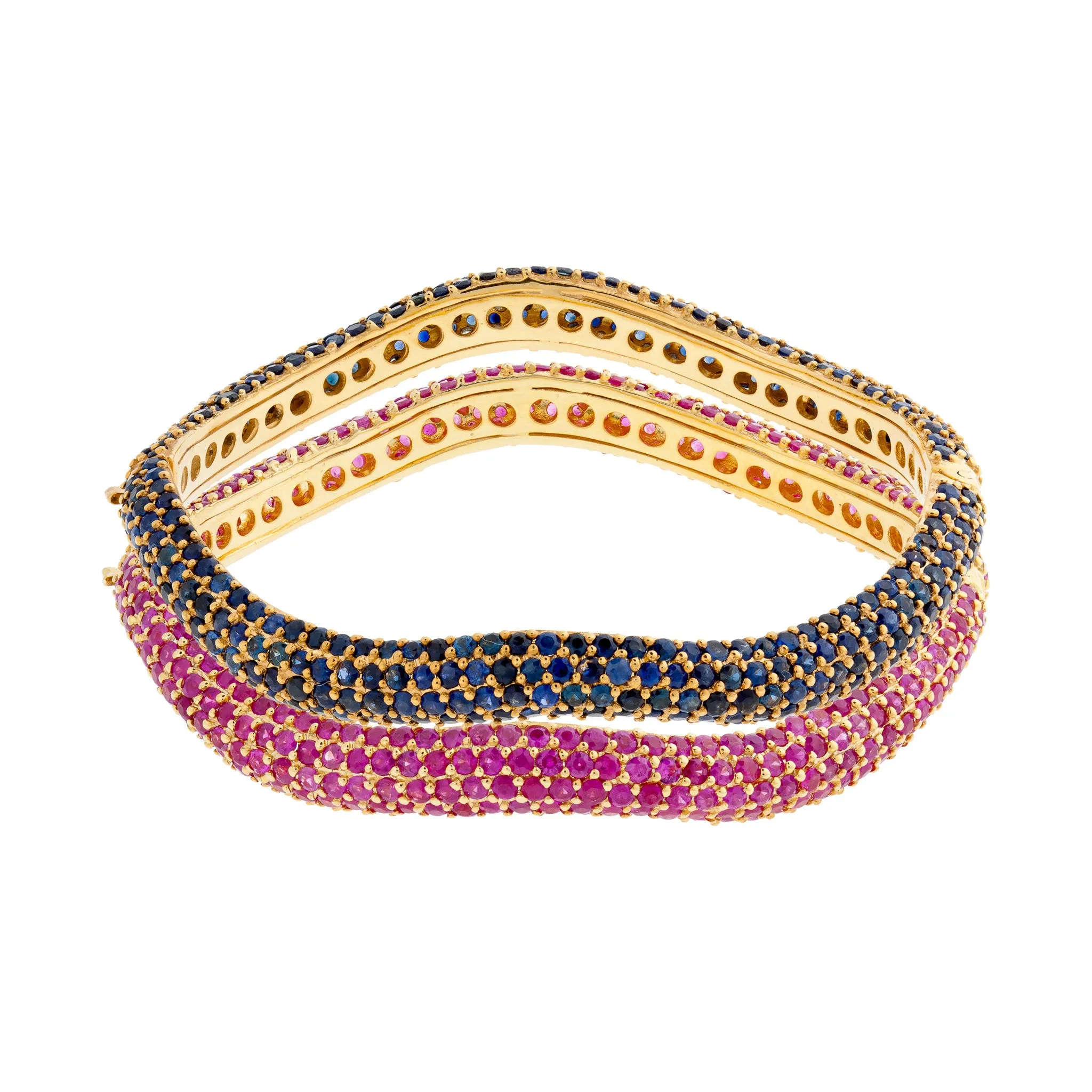 925 Silver  Bangle with Sapphires